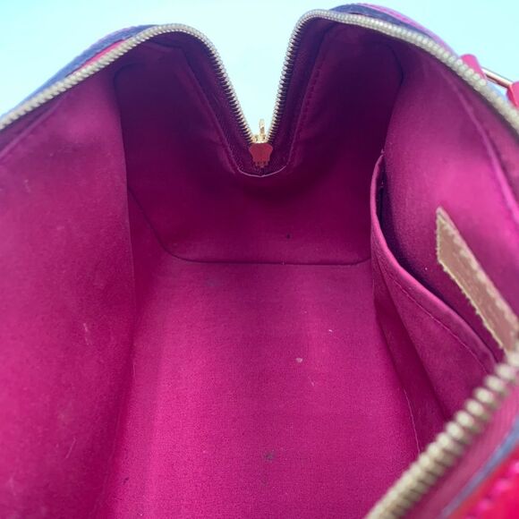 Auth Louis Vuitton Rose Indian Monogram Vernis Montana Bowler Bag Preloved - Picture 5 of 15